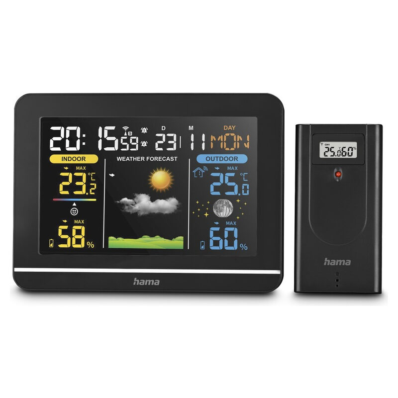 Hama Elektronische Wetterstation Usedom, Schwarz