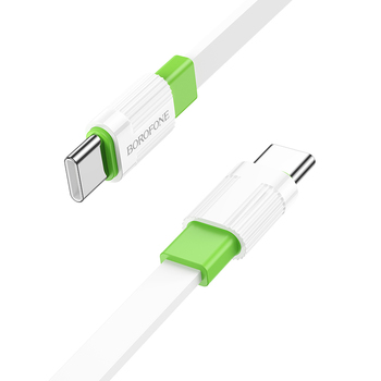 Borofone BX89 USB-C zu USB-C Kabel 60W 1 Meter weiss-grün