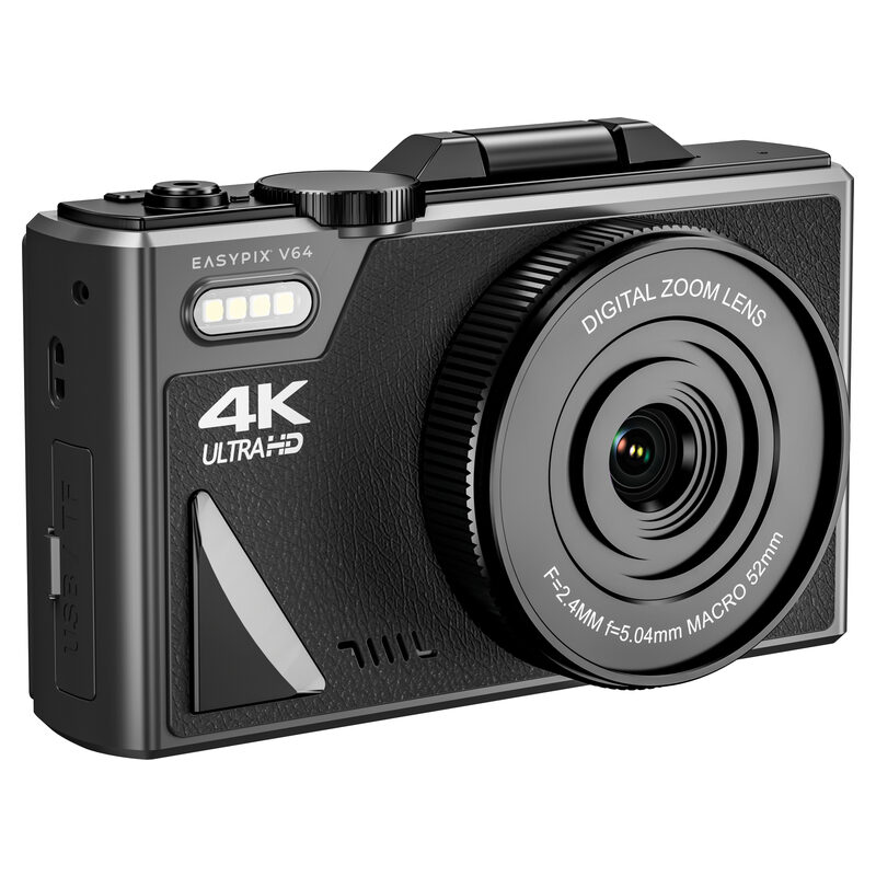 Easypix Digitalkamera V64 FLIP mit Klappbildschirm, Schwarz