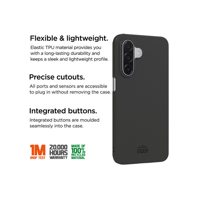 Eiger Grip Case für Samsung A17/A17 5G, schwarz