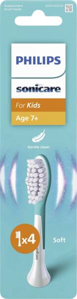 Philips PH Aufsteckbürste für Zahnbürsten HX6044/90 For Kids 4er Pack Weiss-Aqua