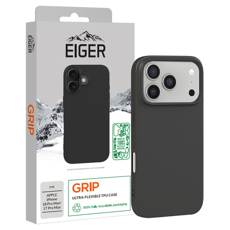 Eiger Grip Case für Apple iPhone 18 Pro Max, 17 Pro Max, schwarz