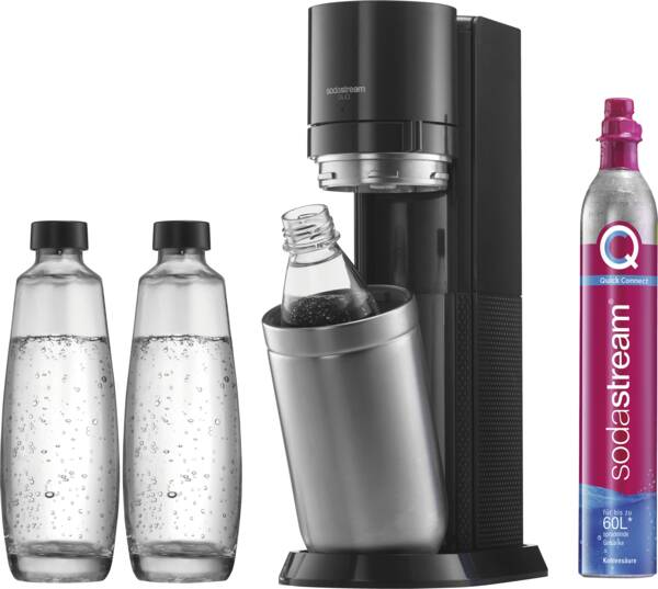 Sodastream Sodagerät DUO Vorteilspack titan 3 Flaschen (2 Gl