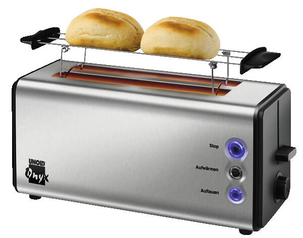 Unold 4-Scheiben-Toaster 38915 Toaster Onyx Duplex Schwarz-Edelstahl