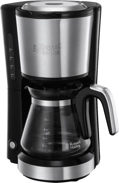 Russell Hobbs Filterkaffeemaschine Compact Home Mini Glas Edelstahl-Schwarz