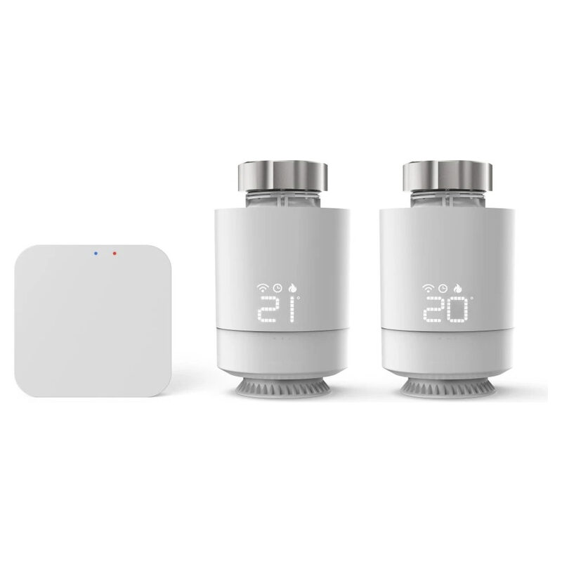 Hama WLAN-Heizungssteuerung, Starter SET 2x smartes Heizkörperthermostat + Zentrale, Weiss