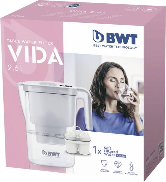 BWT Best Water Technology Wasserfilter VIDA manuell weiss + 1 x Soft Water Extra