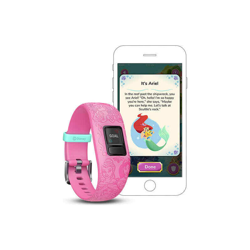 Garmin vivofit jr. 2 Arielle, Rapunzel, Belle, Mulan und Jasmin, pink mit Muster