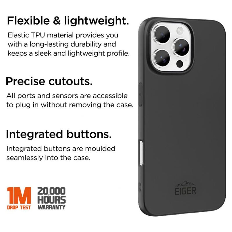 Eiger Grip Case iPhone 16 Pro Max schwarz