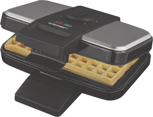 Cloer Doppel-Waffeleisen Brüsseler Waffelautomat 1459 Edelstahl-Schwarz