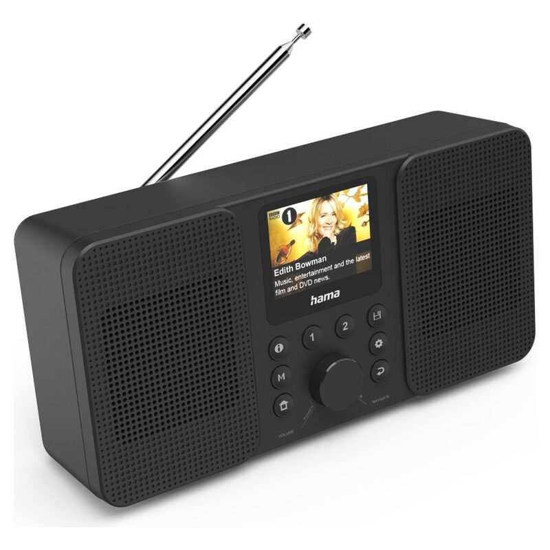 HAMA Digitalradio DIR10, Radiowecker, FM/DAB/DAB+/Internetradio/Bluetooth/RX App, Schwarz