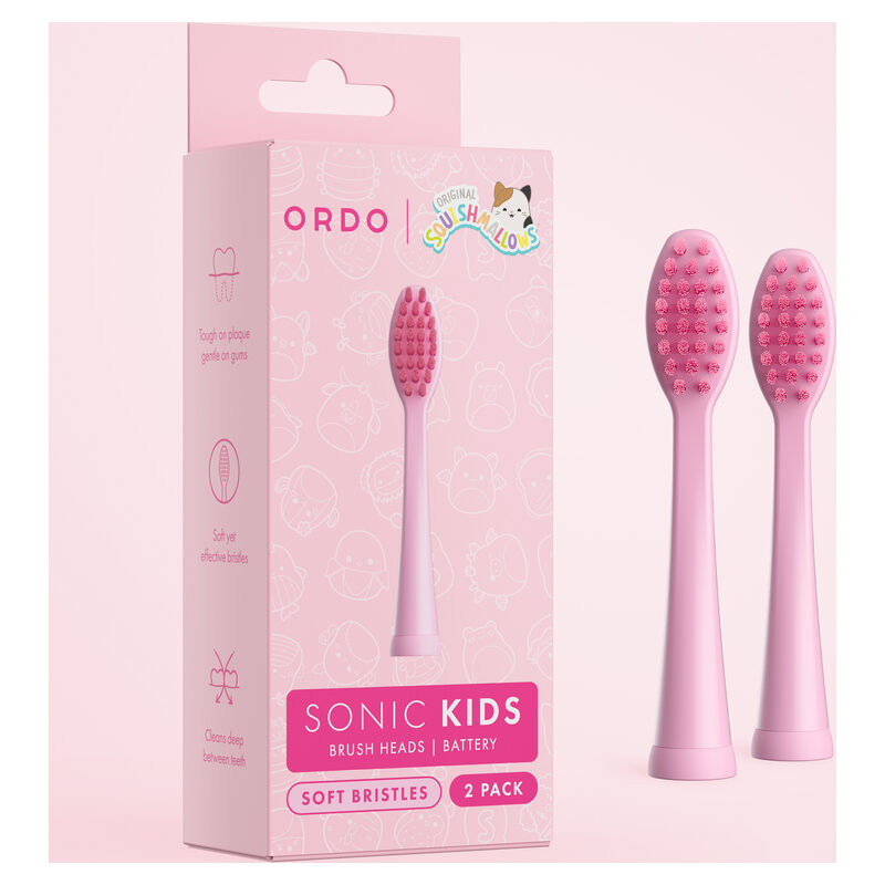 Ordo Sonic Kids Batterie, Bürstenkopf 2er Packung, Squishmallows, Auggie