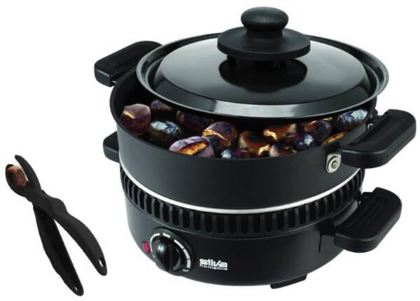 Silva Tischgerät PK-M800 Maroniofen mit Wendegrillplatte Schwarz