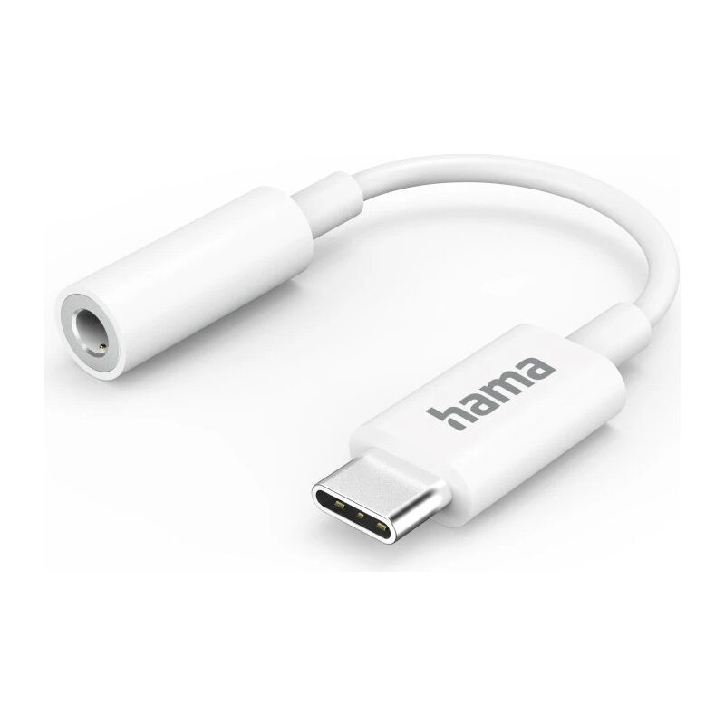 Hama USB-C-Adapter, 4 pol. USB-C Stecker 3.5 mm-Klinken-Buchse, Weiss