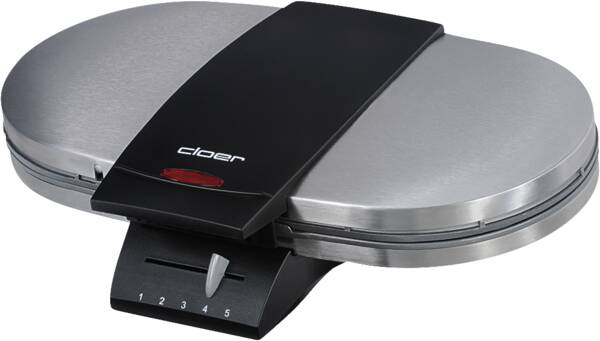 Cloer Doppel-Waffeleisen Doppelwaffelautomat 1329 Edelstahl-Matt