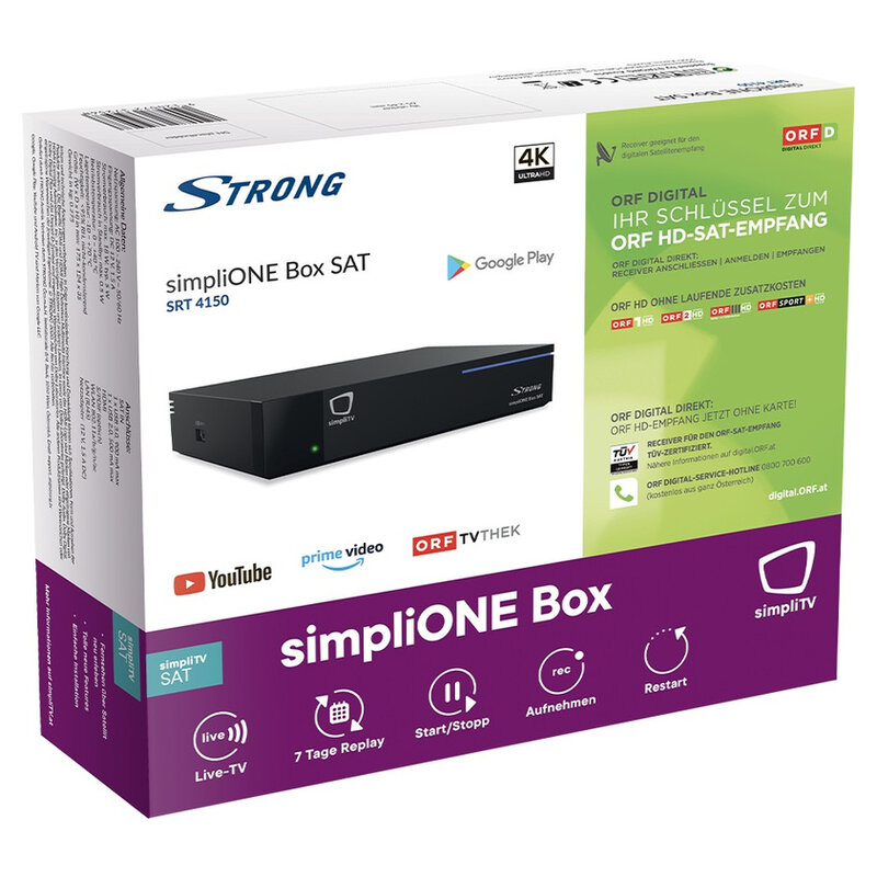 Strong SRT-4150 simpliONE Box SAT, Android Streaming Box, schwarz