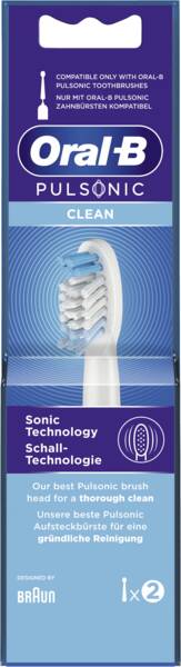Oral-B Ersatzzahnbürste Pulsonic Clean 2er Weiss