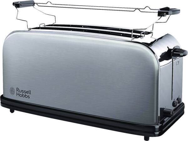 Russell Hobbs Doppellangschlitz-Toaster Adventure 2-Schlitz-Langschlitz-Toaster Edelstahl-Schwarz