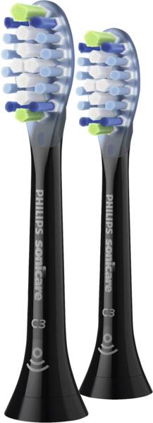 Philips PH Aufsteckbürste für Zahnbürsten HX9042/88 Premium Plaque 2er Pack Schwarz