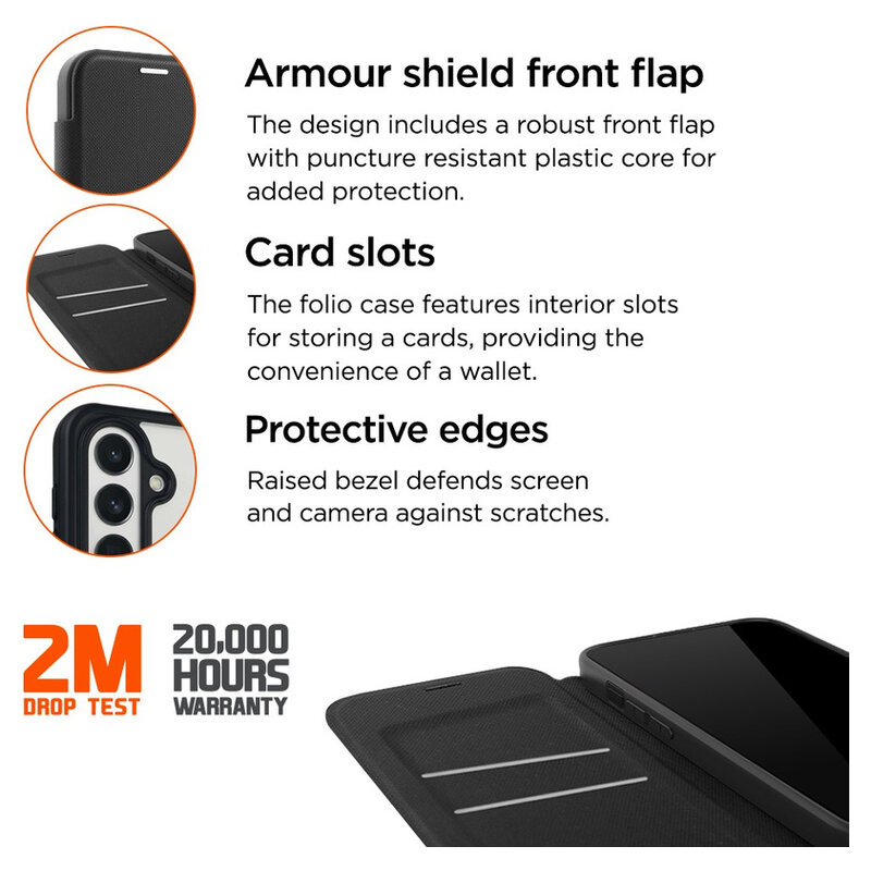 Eiger North Folio Magsafe Case für Samsung S26, schwarz