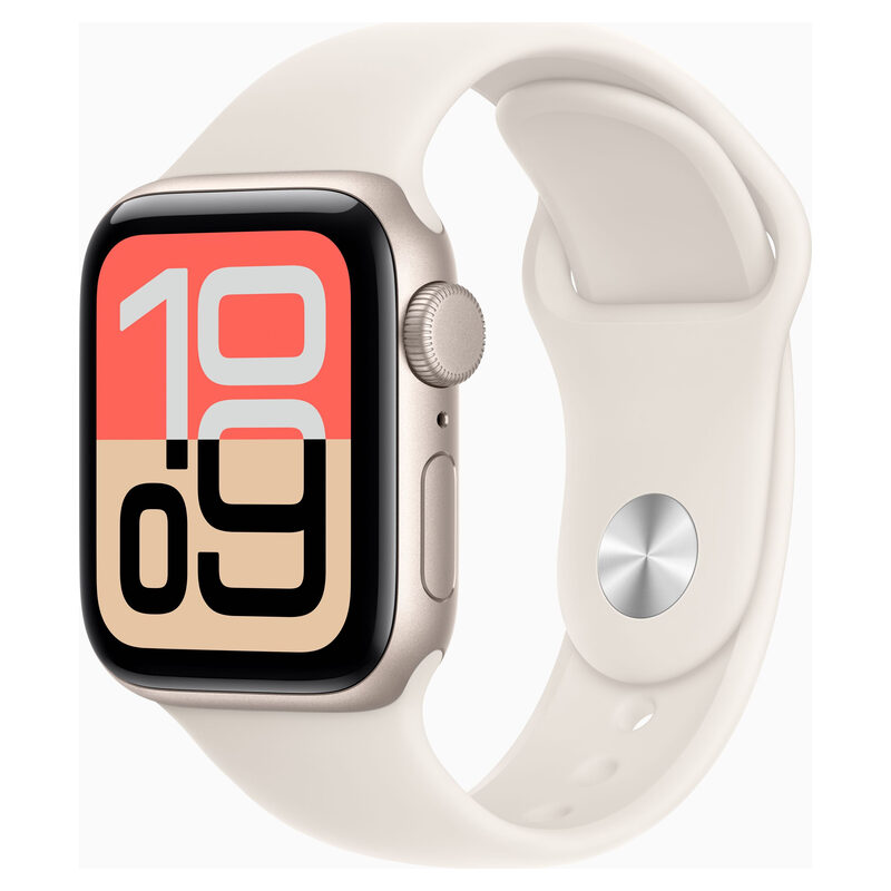 Apple Watch, SE 3, GPS, polarstern, 40mm, Aluminiumgehäuse, Sportarmband polarstern S/M