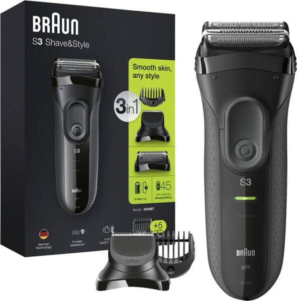 Braun Personal Care Rasierer 3000BT b Shave&Style Series 3 Schwarz