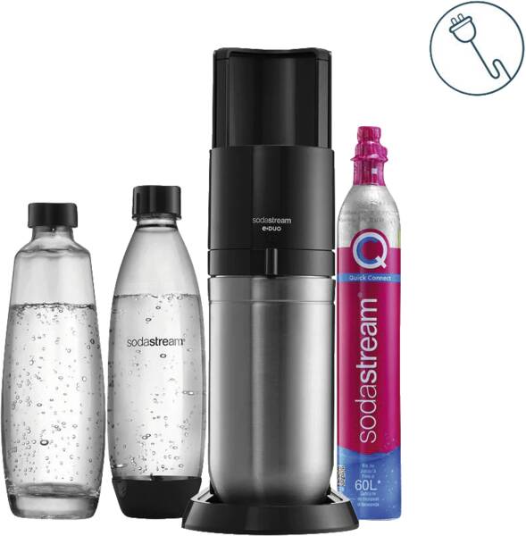 Sodastream Sodagerät E-DUO Titan Edelstahl-Schwarz