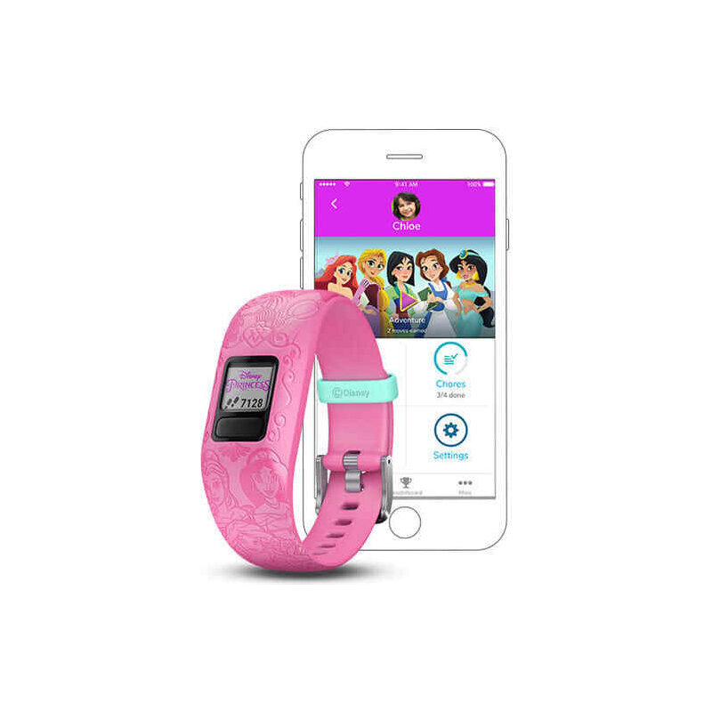 Garmin vivofit jr. 2 Arielle, Rapunzel, Belle, Mulan und Jasmin, pink mit Muster