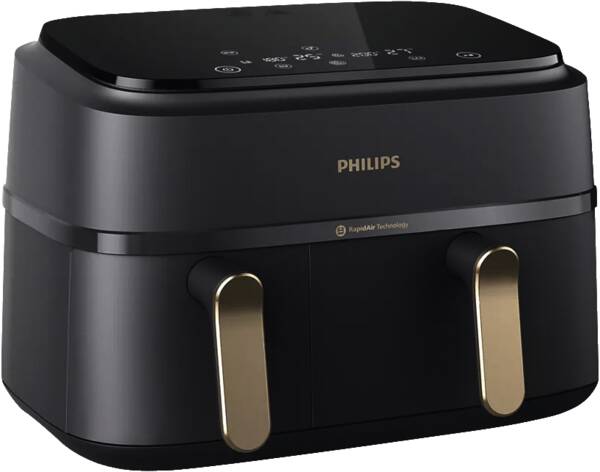 Philips HAUSTECHNIK Doppel-Heißluft-Fritteuse NA352/04 Airfryer Dunkelgrau