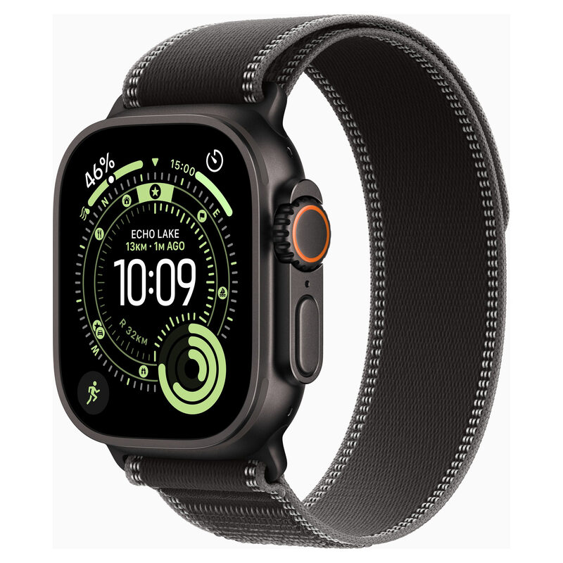 Apple Watch Ultra 3, GPS+CELL, titan schwarz, 49mm, Trail Loop schwarz/kohlegrau, S/M