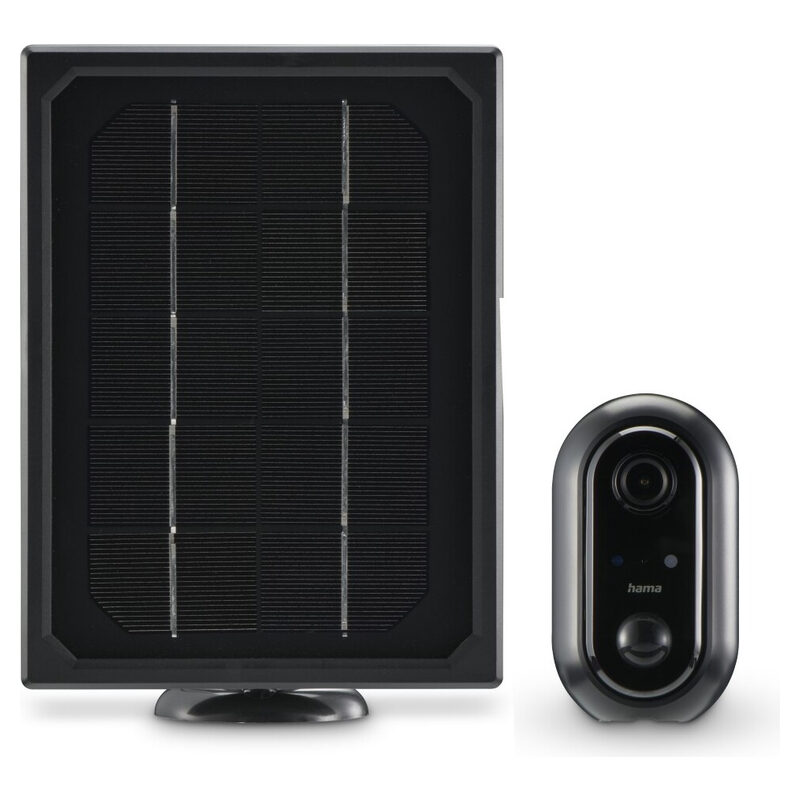 Hama WLAN-Überwachungskamera Outdoor, Solar, Bewegungsmelder, Aufzeichnung, Akku, 1080p, mit App, Schwarz
