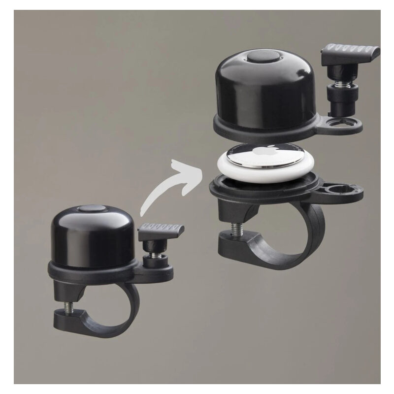 Hama Fahrradklingel AirBell mit AirTag-Halter, Schwarz