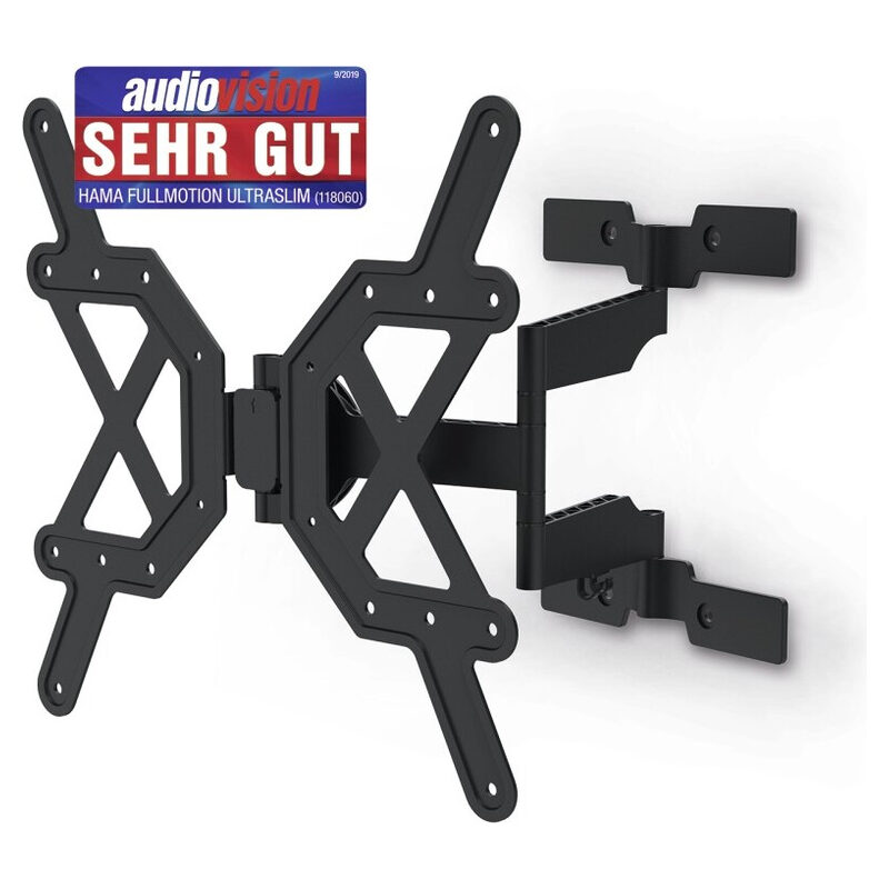 Hama TV-Wandhalterung FULLMOTION, 165cm (65), VESA 100x100 bis 400x400, ultraslim, Schwarz