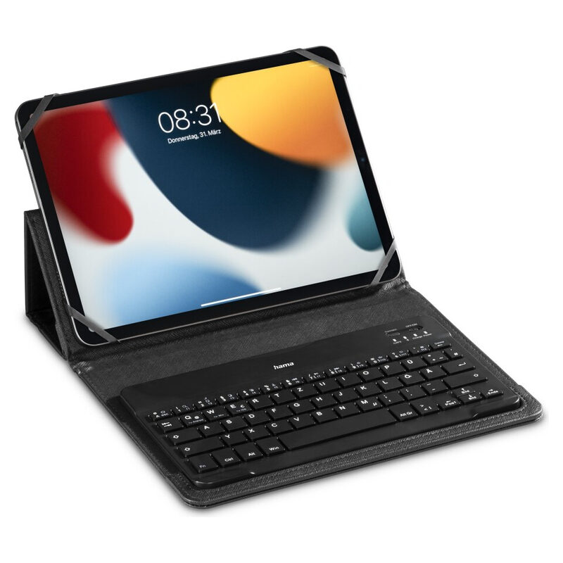 Hama Bluetooth-Tastatur mit Tablet-Tasche KEY4ALL X3100, 17-28cm (7-11) Schwarz