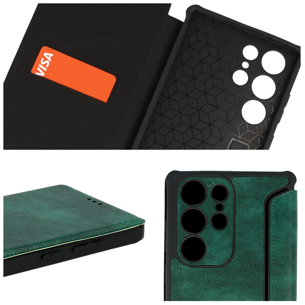 RAZOR LEATHER BOOK CASE DARK GREEN für SAMSUNG GALAXY A33 5G