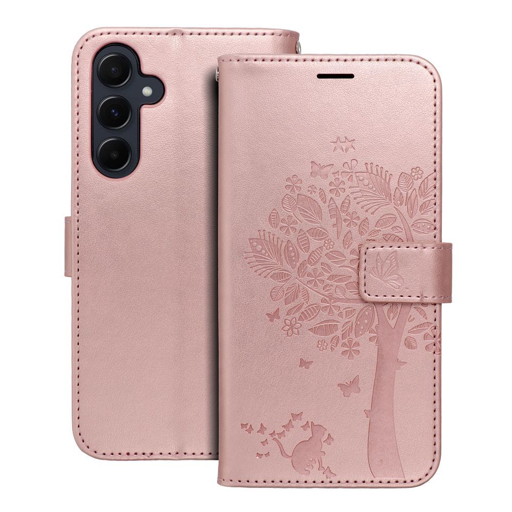 MEZZO Book Case für SAMSUNG Galaxy A55 5G Baum gold rosa