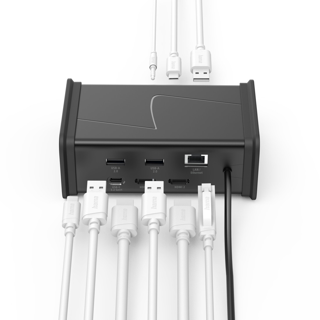 Hama USB-C-Hub "Connect2Office Black", 9 Ports, 2x HDMI™, USB-A, USB-C, LAN
