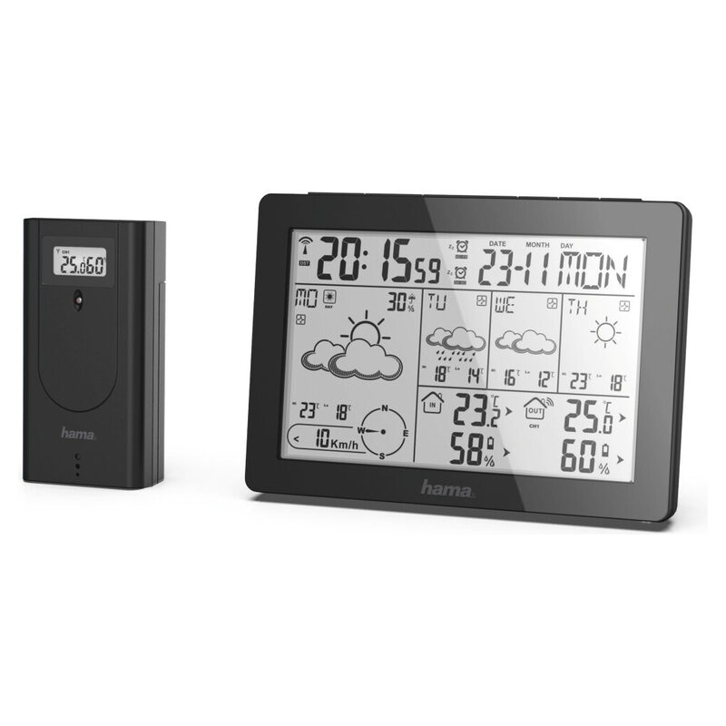 Hama Elektronische Wetterstation Meteotime Wettervorhersage-Center, schwarz