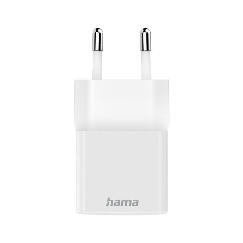 Hama Mini-Ladegerät USB-C, Schnelllader 20W, Qualcomm® Quick Charge™ /Power Delivery (PD), Weiss