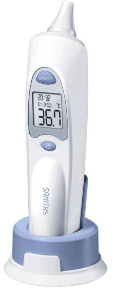 Sanitas Infrarot-Thermometer SFT 53 Weiss-Blau