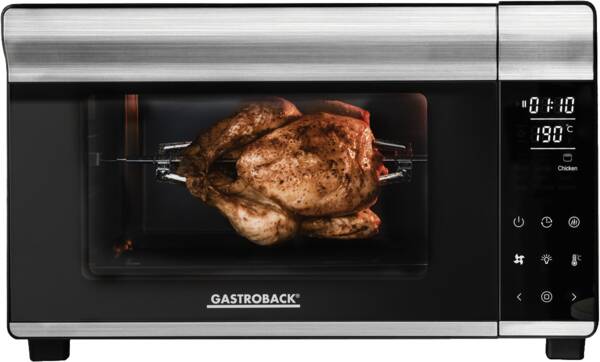 Gastroback Maxi-Ofen 42814 Design Bistro Ofen Bake & Grill Edelstahl-Schwarz
