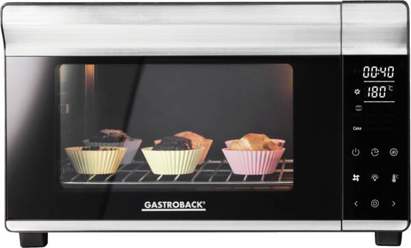 Gastroback Maxi-Ofen 42814 Design Bistro Ofen Bake & Grill Edelstahl-Schwarz