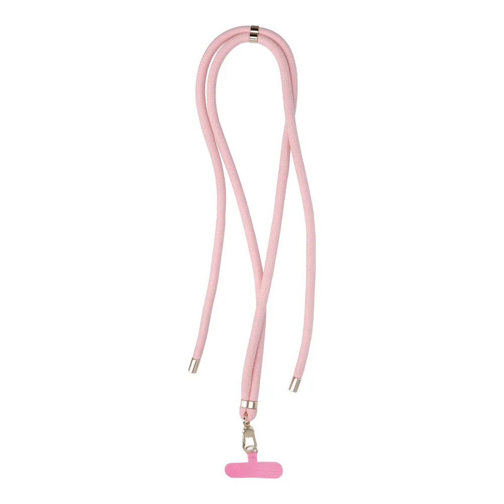 SWING (8mm) Phone lanyard, Phone pendant with adjustable length / cord length 165cm (max 82.5cm in the loop) / on the shoulder or neck - lite pink
