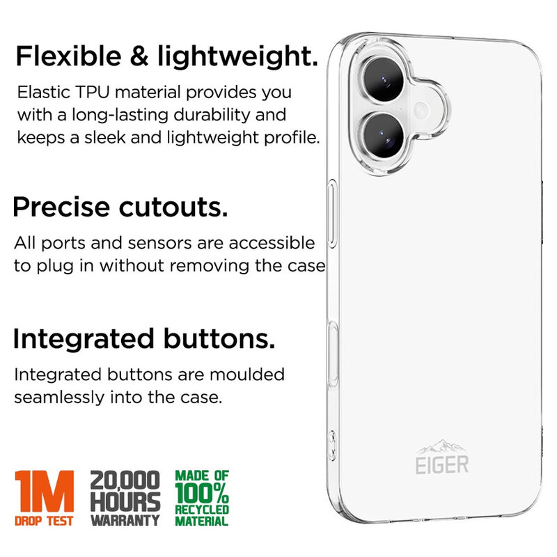 Eiger Grip Case iPhone 17 transparent