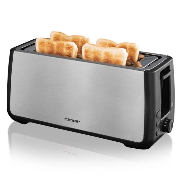 Cloer 4-Scheiben-Toaster Toaster 3579 Edelstahl-Schwarz