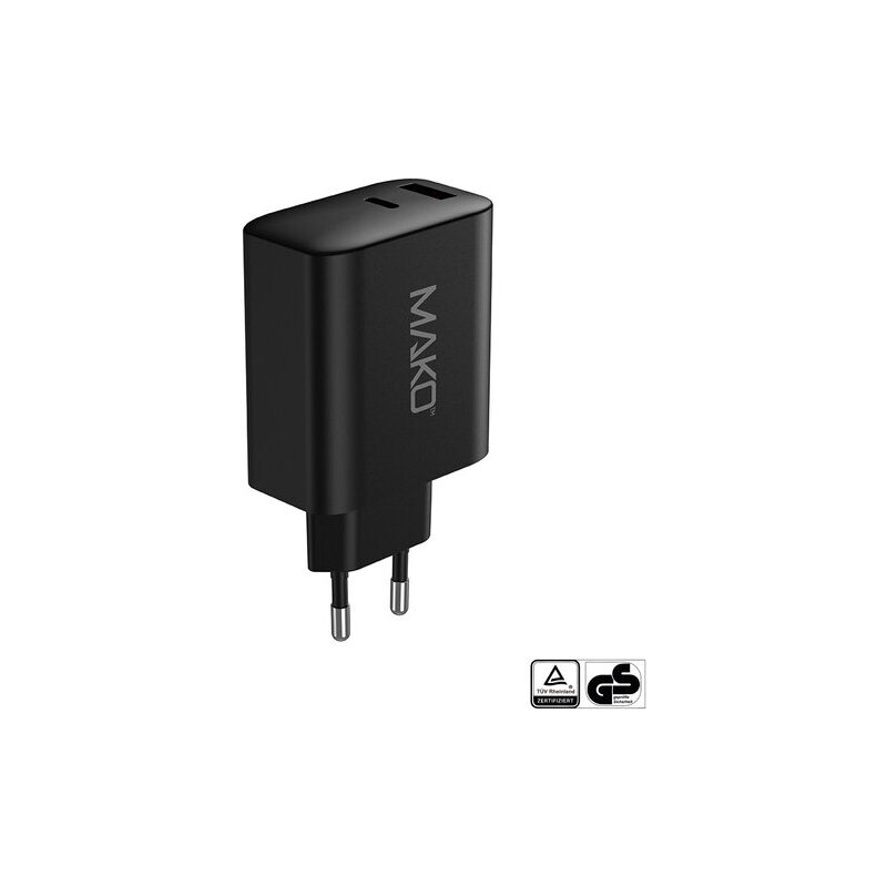Eiger/Mako 48W GaN2 EU- Netzladegerät für USB-C / USB-A, schwarz