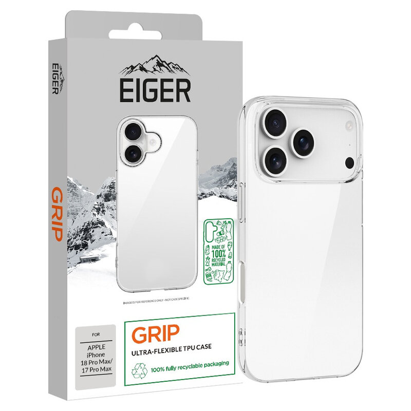 Eiger Grip Case für Apple iPhone 18 Pro Max, 17 Pro Max, clear