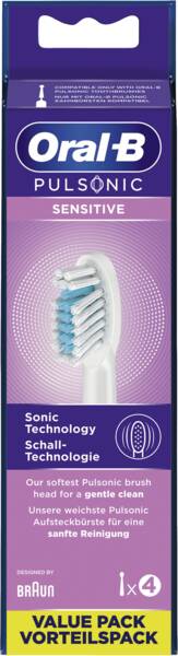 Oral-B Aufsteckbürste für Zahnbürsten Pulsonic Sensitive 4er Weiss