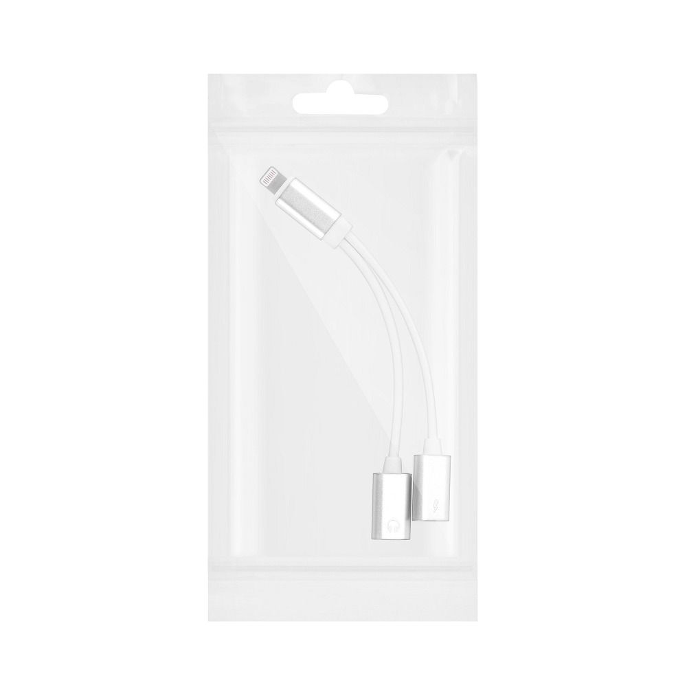 Adapter HF/audio + charging iPhone Lightning 8-pin für Lightning 8-pin weiß