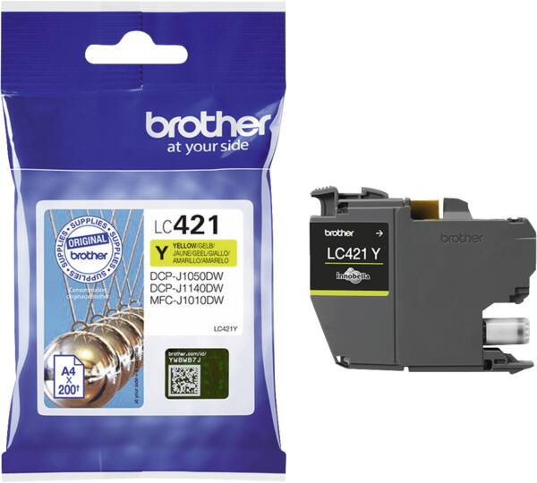 Brother Tintenpatrone LC-421Y Gelb